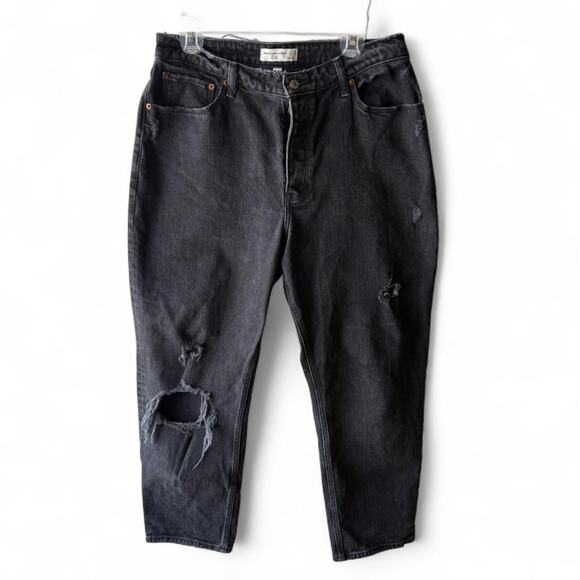 Abercrombie & Fitch Denim - Abercrombie & Fitch The Dad High Rise Jeans 31 Short Distressed Skater‎